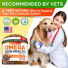 STRELLALAB Omega 3 para perros: comprimidos fáciles de mezclar con la comida.