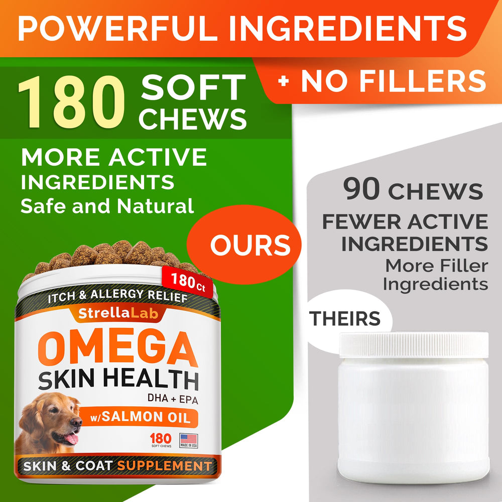 STRELLALAB Omega 3 para perros: sabor ahumado que facilita la toma diaria.