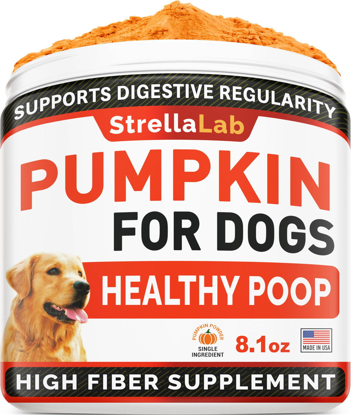 STRELLALAB Calabaza para perros en envase de 8 oz, fácil consumo diario.