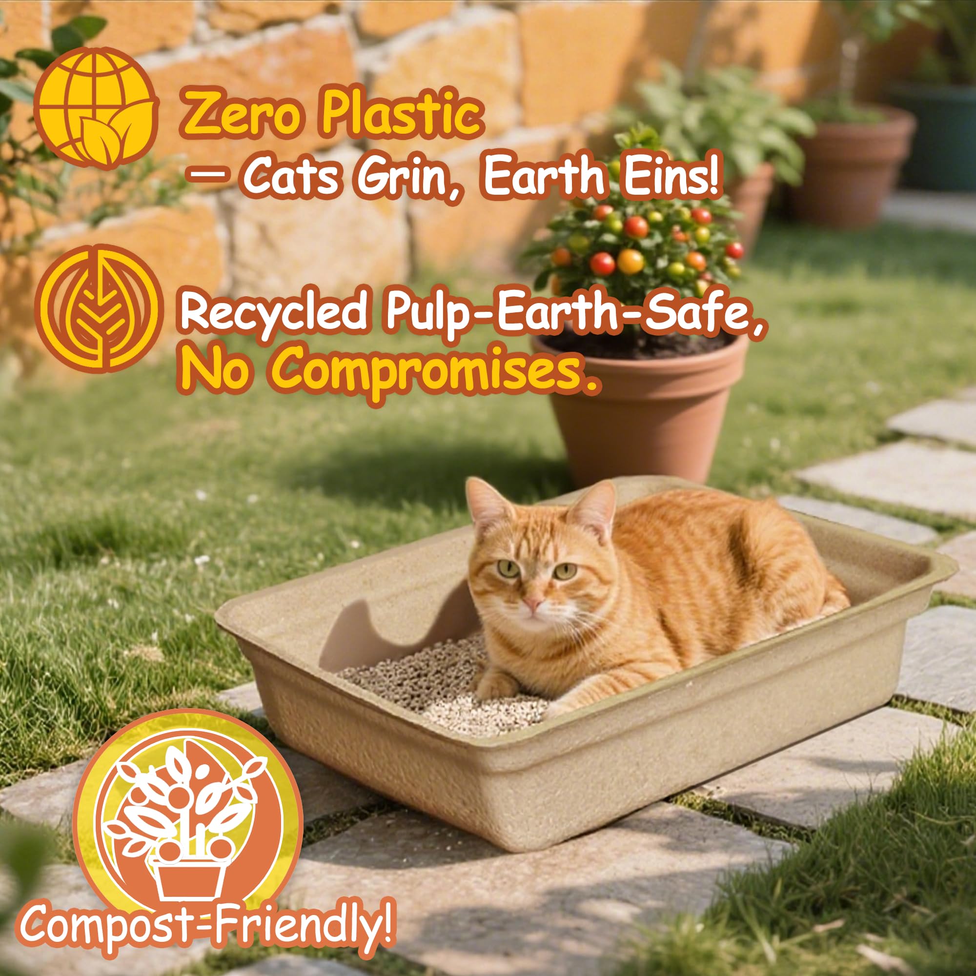 Strenthychosing caja-arena grande y estable para gatos adultos, evita derrames.