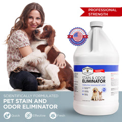 Stuart Pet Supply Co. aplicación en alfombras para eliminar manchas y olores.