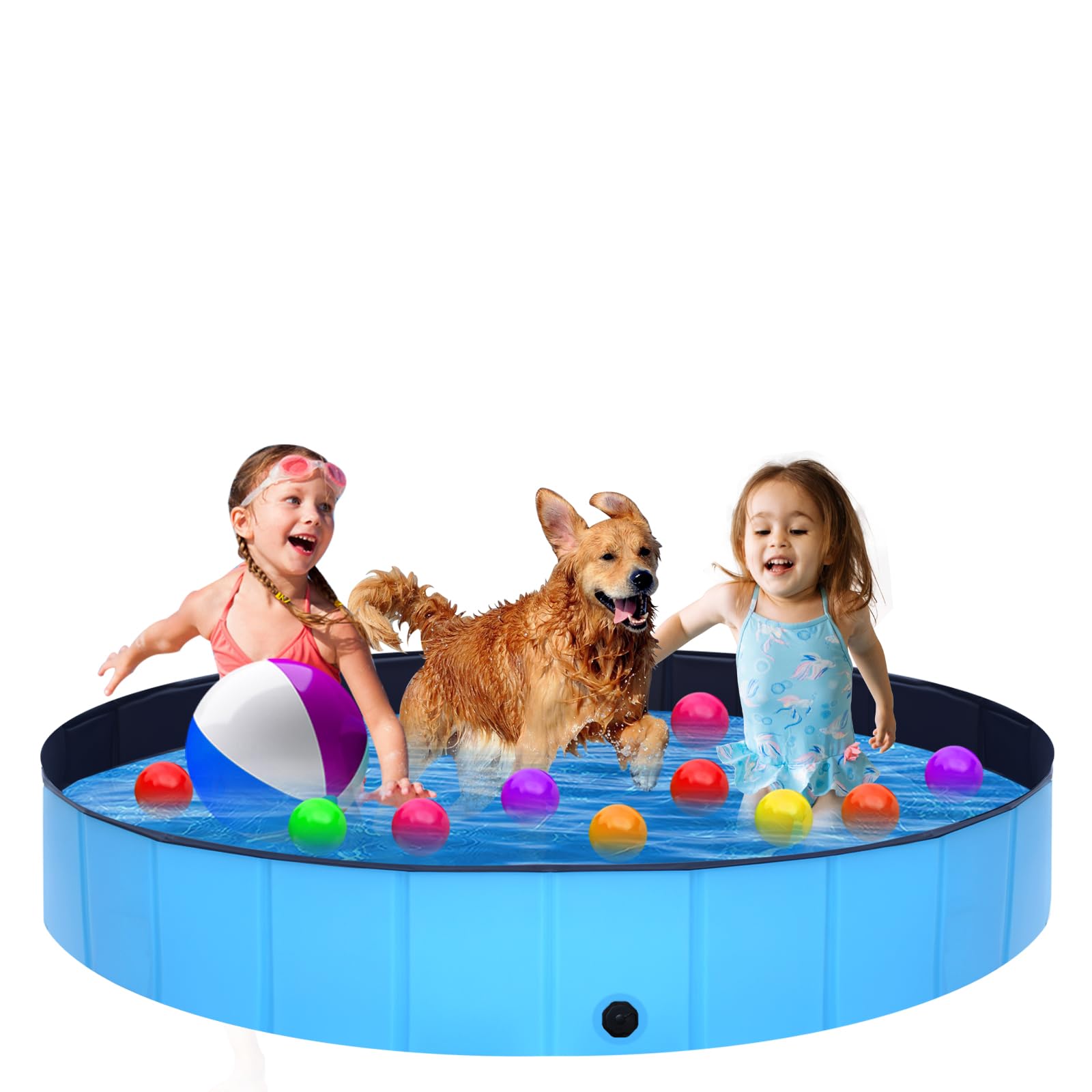 STUDESK piscina para perros, plegable 63x12, fácil de guardar y transportar.