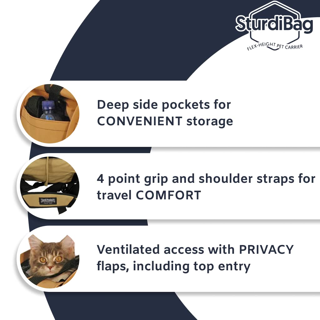 SturdiBag XL, cintas de seguridad: transporte estable para perros y gatos en carretera.