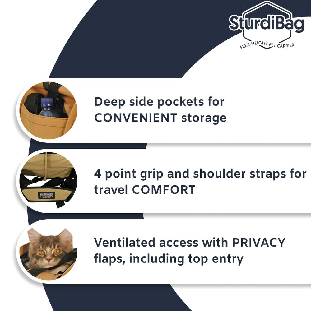 SturdiBag XL, cintas de seguridad: transporte estable para perros y gatos en carretera.