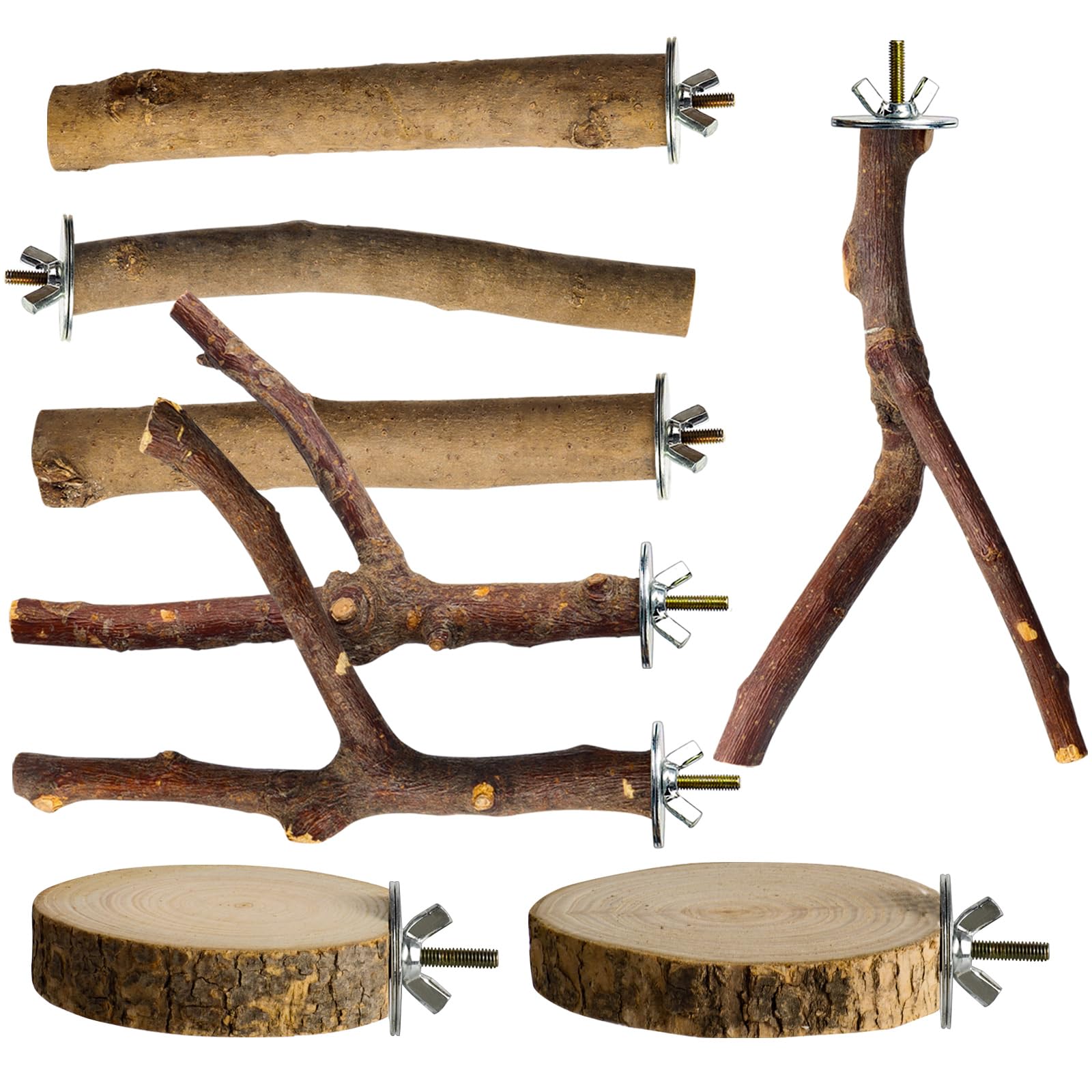 StyEdEk perchas de madera natural ocho unidades para aves trepadoras
