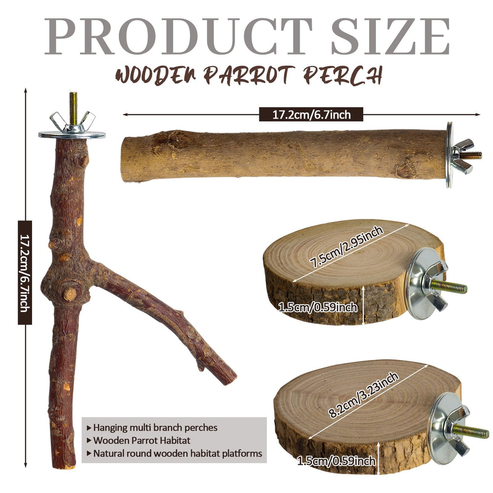 StyEdEk perchas en forma de ramas naturales para aves curiosas