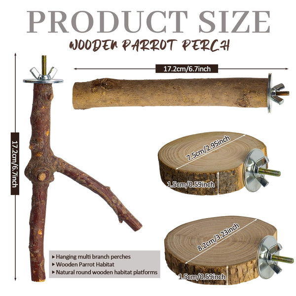 StyEdEk perchas en forma de ramas naturales para aves curiosas
