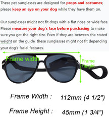 G010 Style Vault gafas para perros medianos, dos piezas en negro y espejo para looks divertidos.