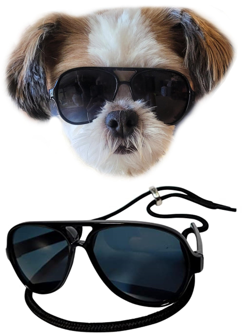 Style Vault G029 gafas sol aviador para perro pequeño negro, ideales para paseos