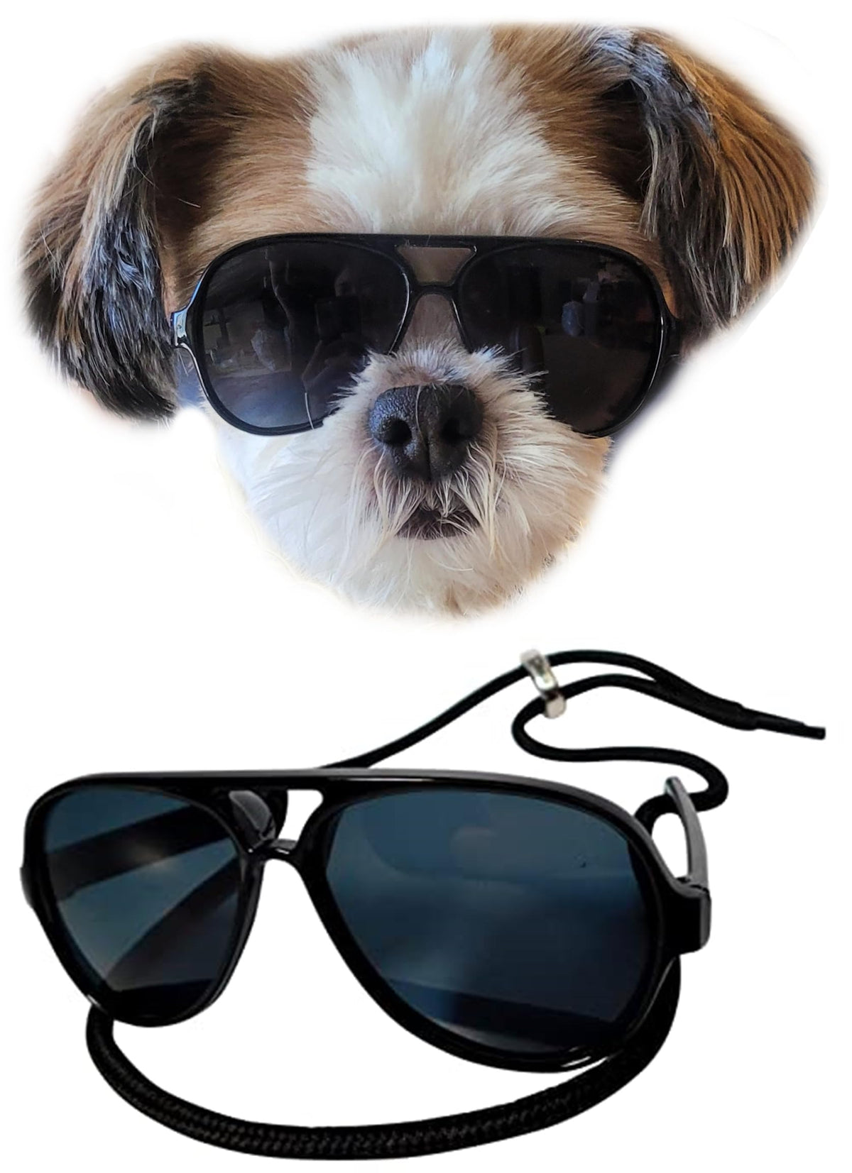 Style Vault G029 gafas sol aviador para perro pequeño negro, ideales para paseos