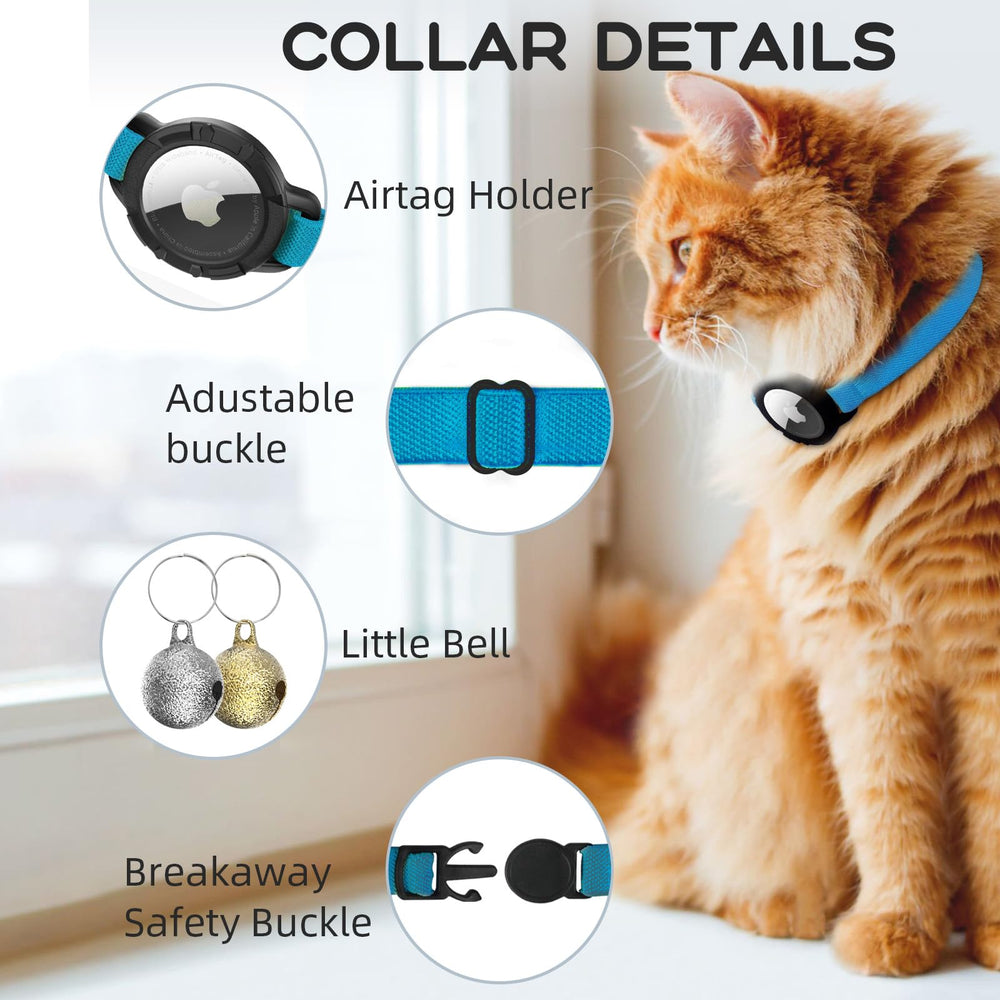 Collar Sucegi AirTag, diseño elástico para ajuste de 8 a 12.5 pulgadas.