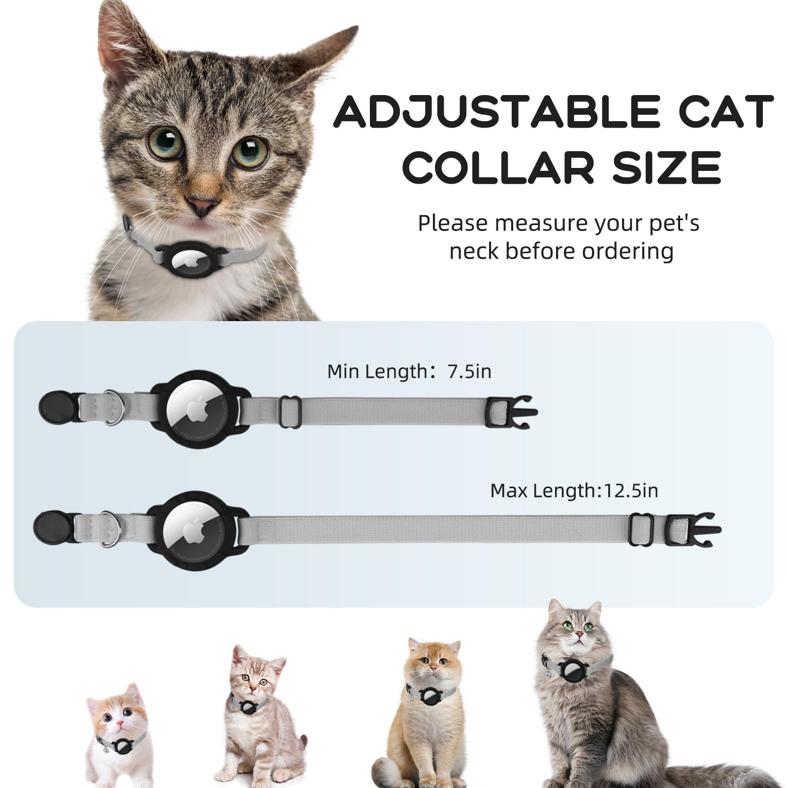 Collar sucegi AirTag de peso ligero para mascotas activas.
