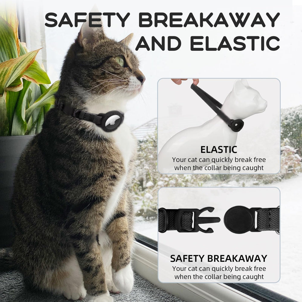 Sucegi collar AirTag para gato con diseño elástico para ajuste cómodo.