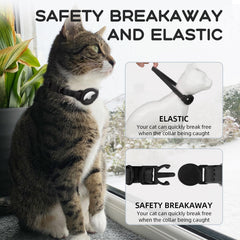 Sucegi collar AirTag para gato con diseño elástico para ajuste cómodo.