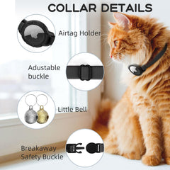 Sucegi AirTag collar gato con campana integrada para localizar fácilmente.