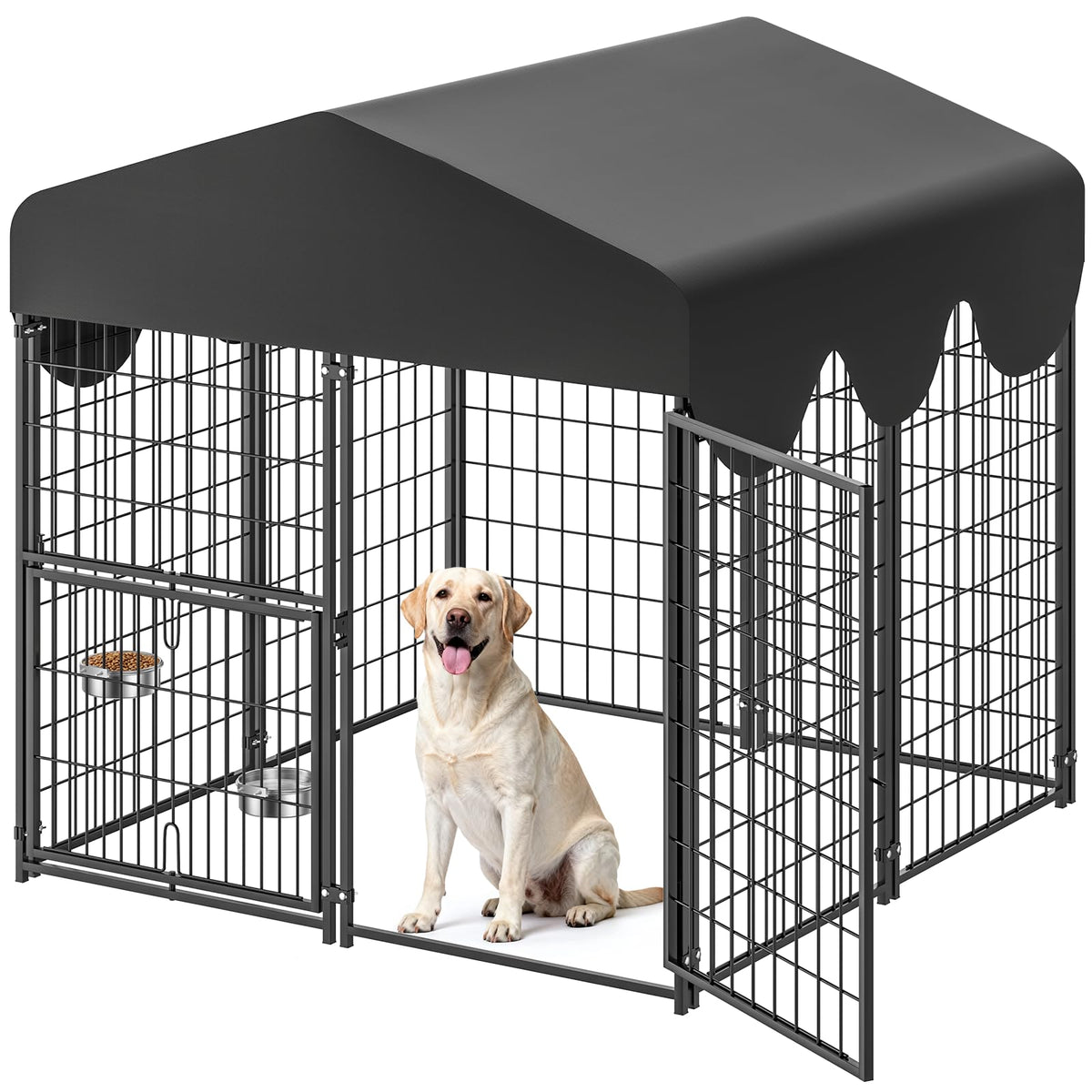 Suchown jaula exterior para perros con puerta giratoria de 360° para mayor seguridad.
