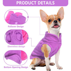 Sueter-perro-fleece-vest fácil de poner, permite comodidad al vestir.