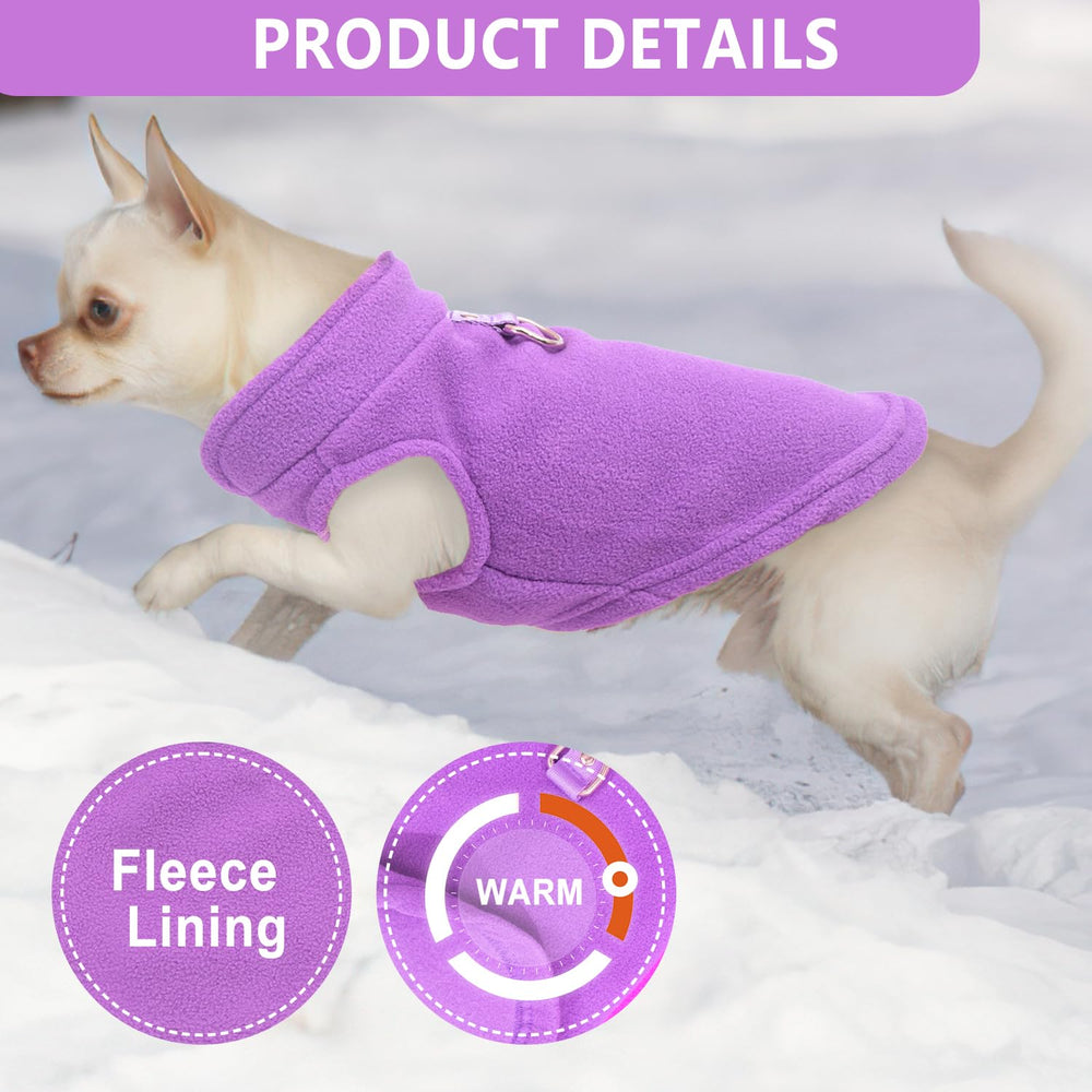 Sueter-perro-fleece-vest tejido suave, sensación agradable al tacto.