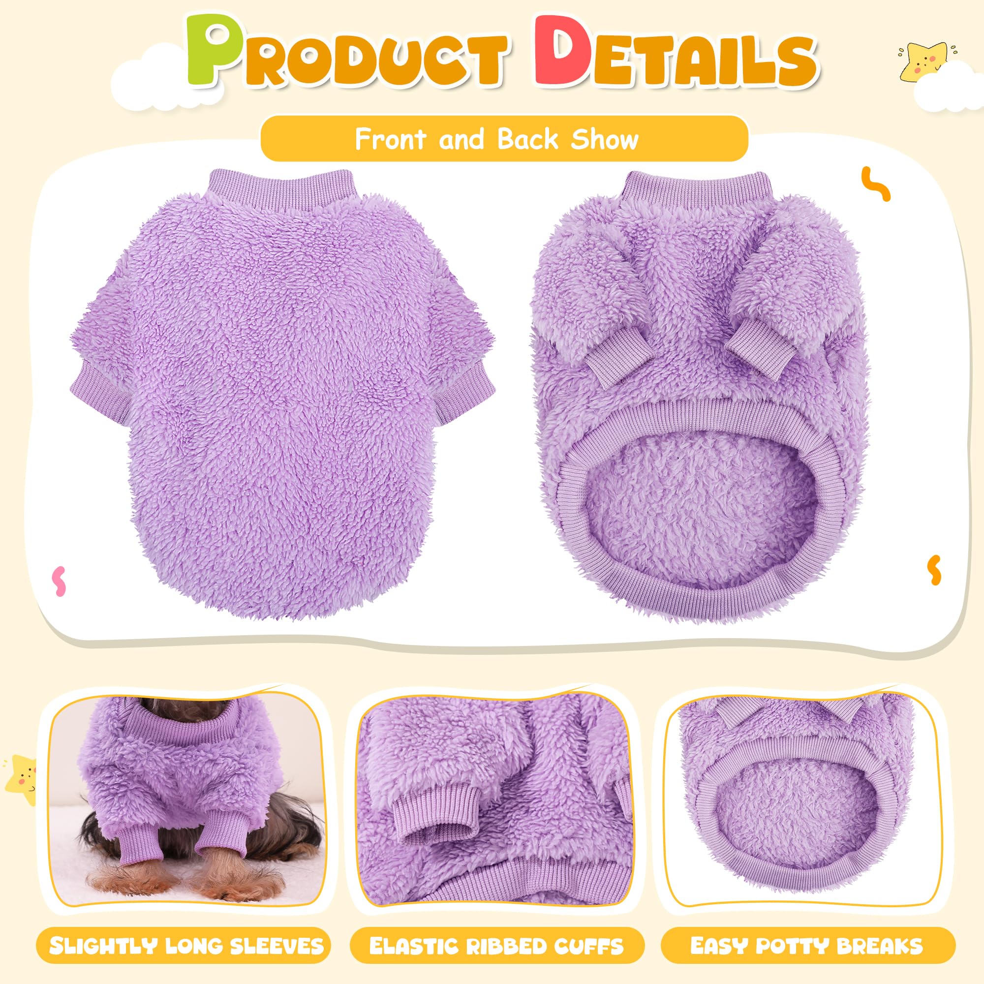 Suéter para perro pequeño diseño pulóver facilita ponértelo y quitarlo.