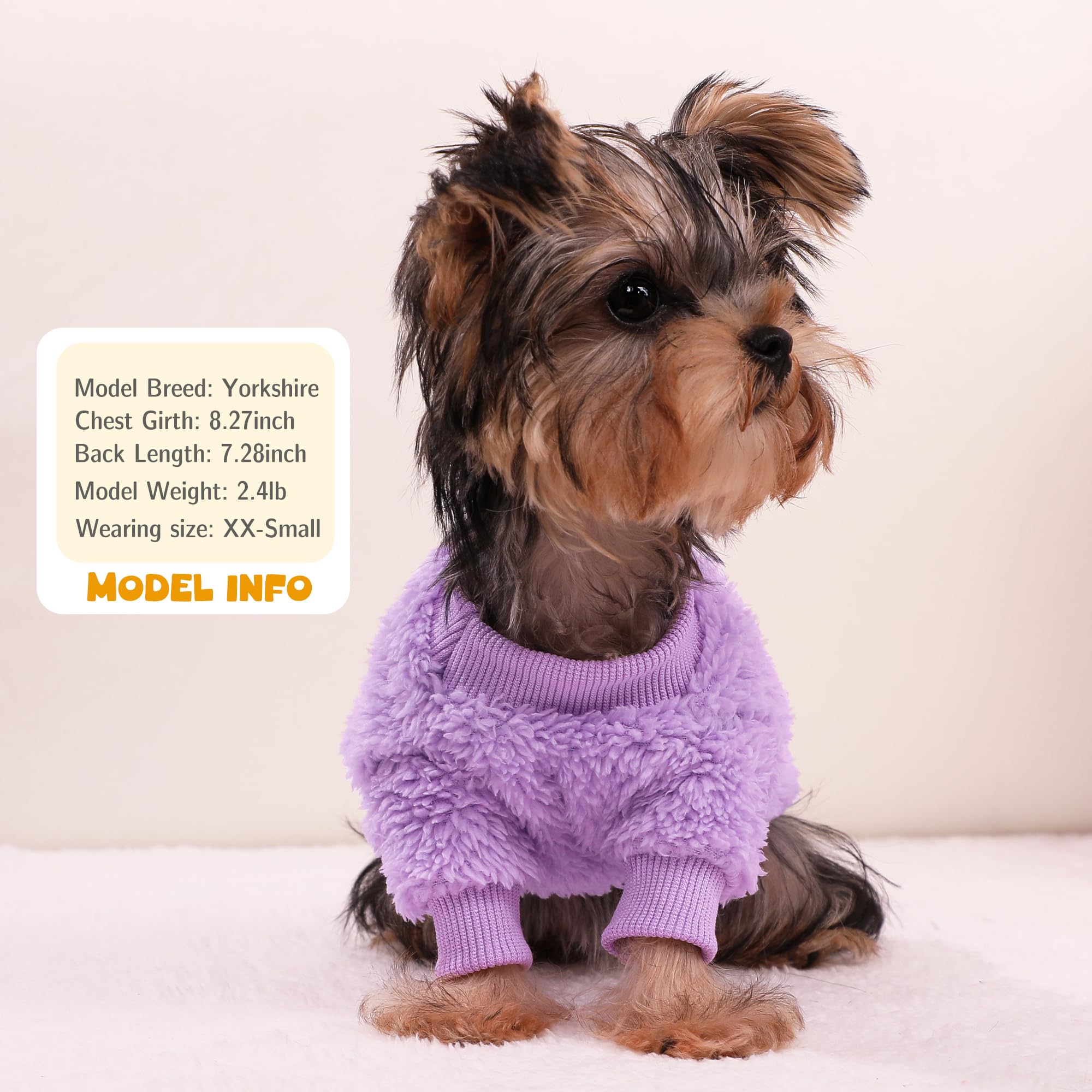 Suéter para perro pequeño tejido polar suave para uso diario.