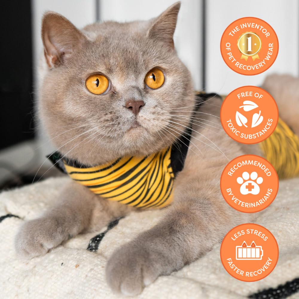 Suitical mono de recuperación para gatos, estampado tigre, estilo práctico