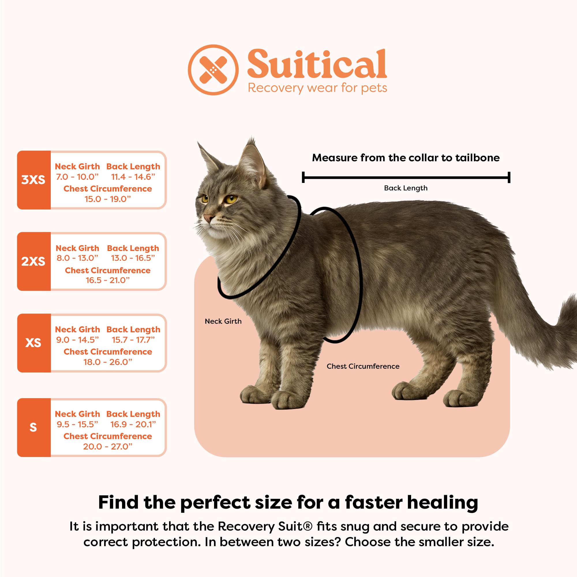 Suitical mono de recuperación para gatos, lavable a máquina y reutilizable