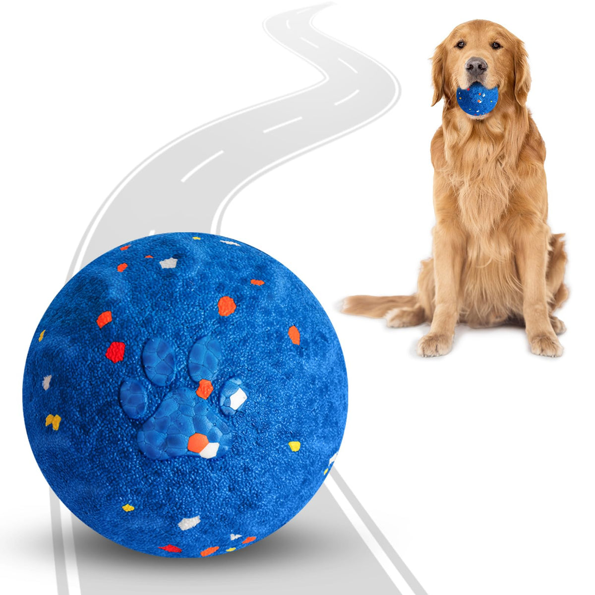Bola interactiva SUJF para perros medianos en acción, ideal para juego diario.