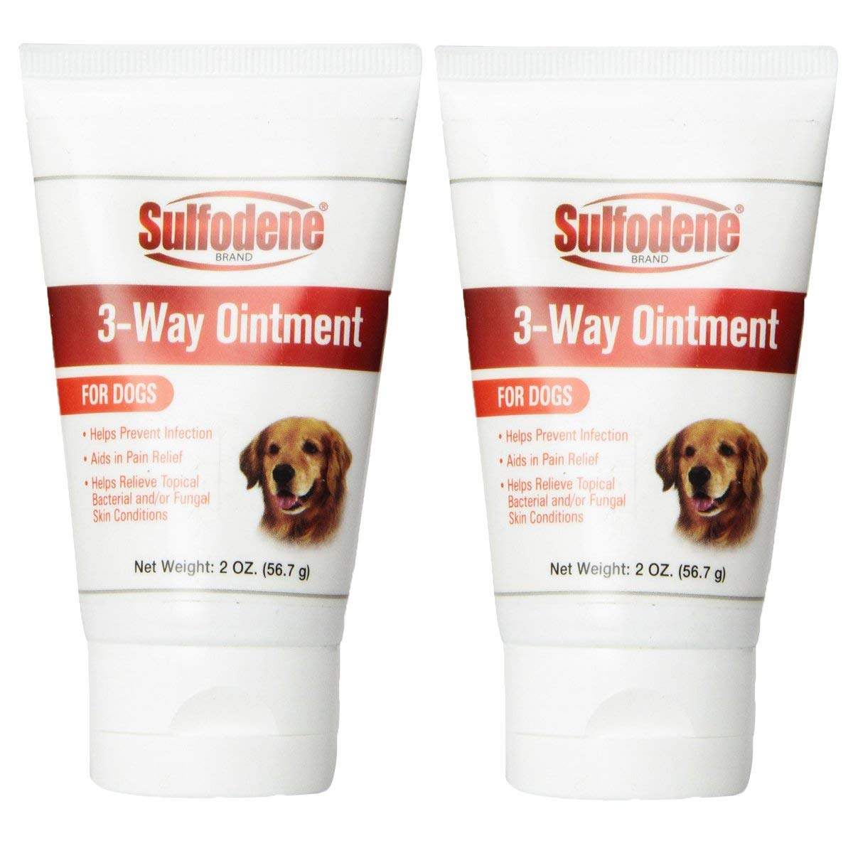 Sulfodene tres vías ungüento para perros: dos envases de 4 oz para piel sensible.