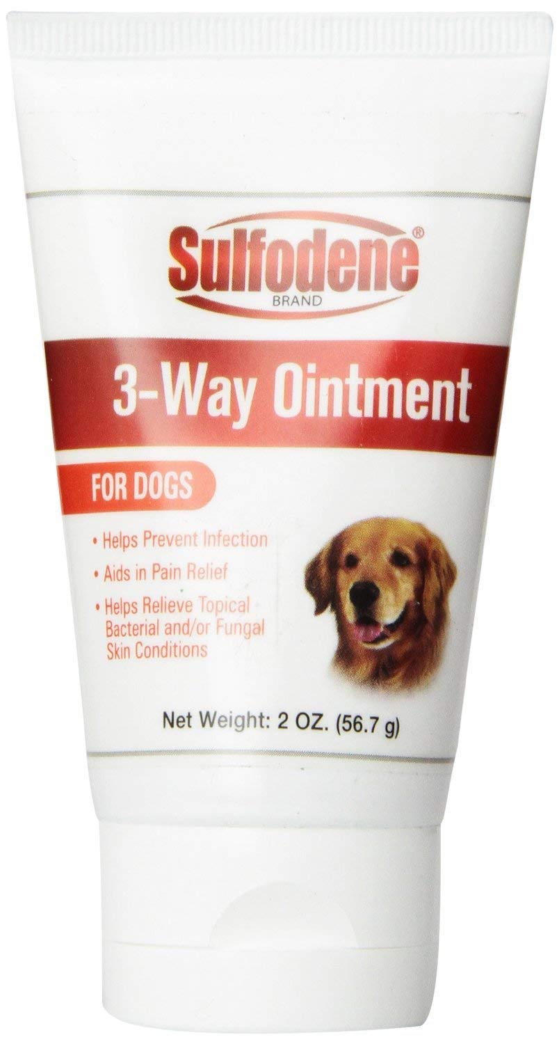 Sulfodene ungüento 3 vías para perros: aplicación suave para cortes y irritaciones menores.
