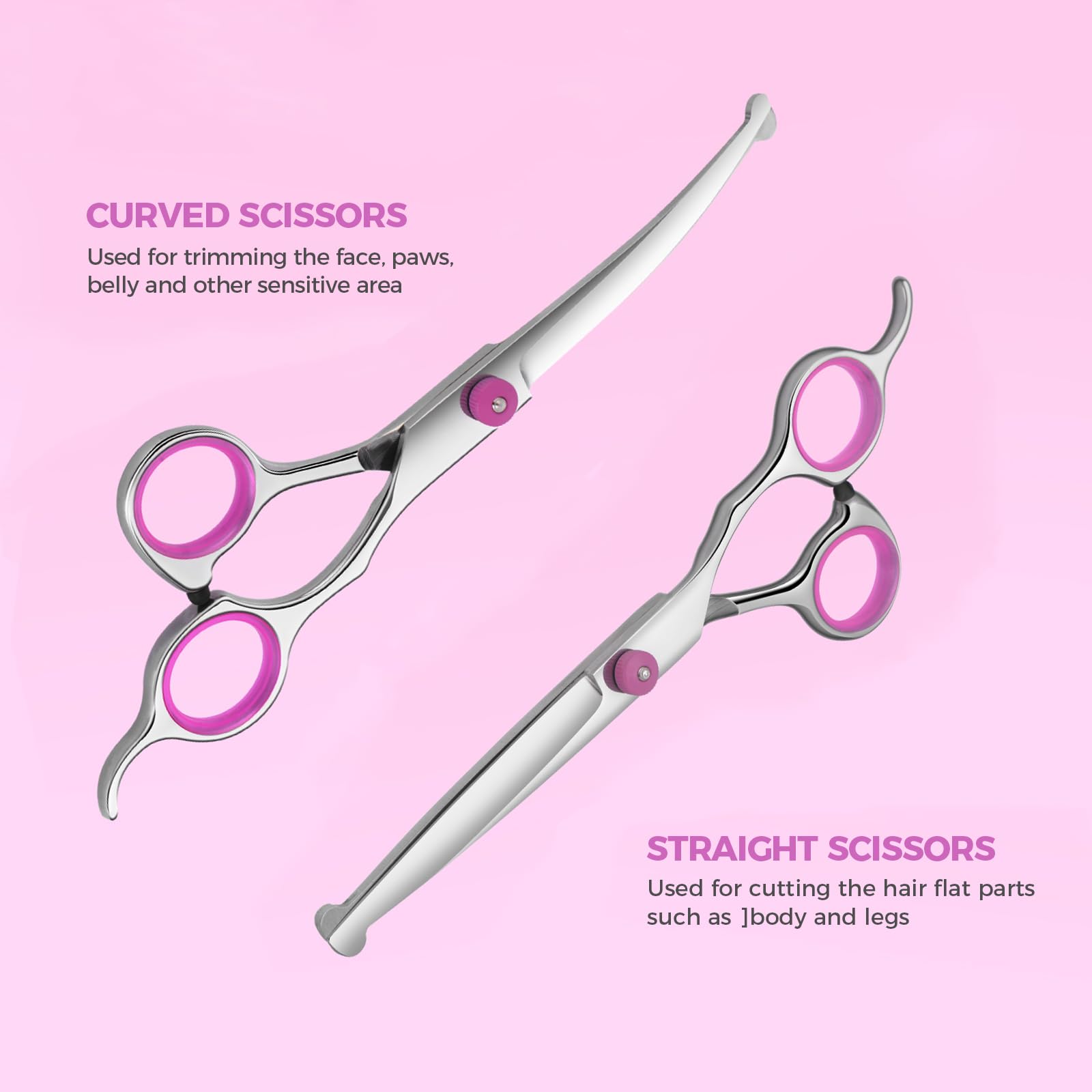 Conjunto Sumcoo en empaque rosa para grooming de mascotas