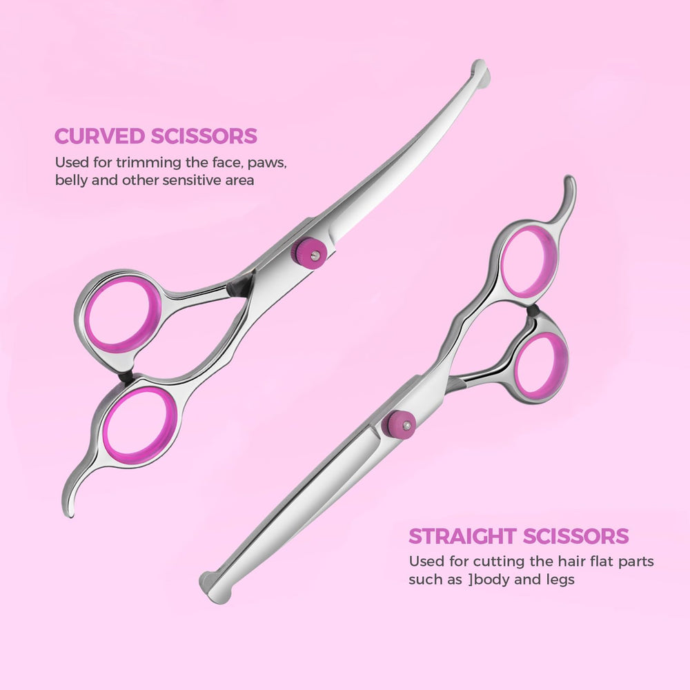 Conjunto Sumcoo en empaque rosa para grooming de mascotas