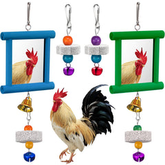 Sumind espejo colgante azul para gallinas, estimula exploración