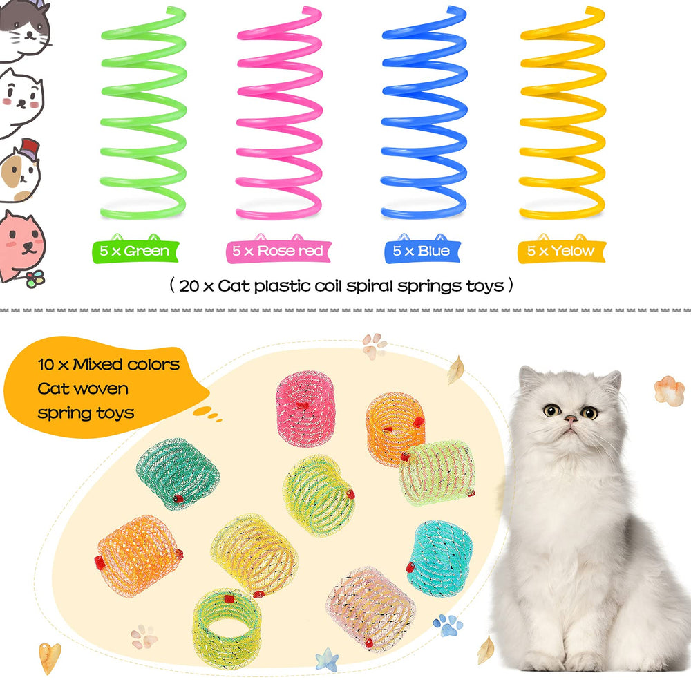 Sumind juguetes para gatos de colores brillantes, captan la atención del minino.
