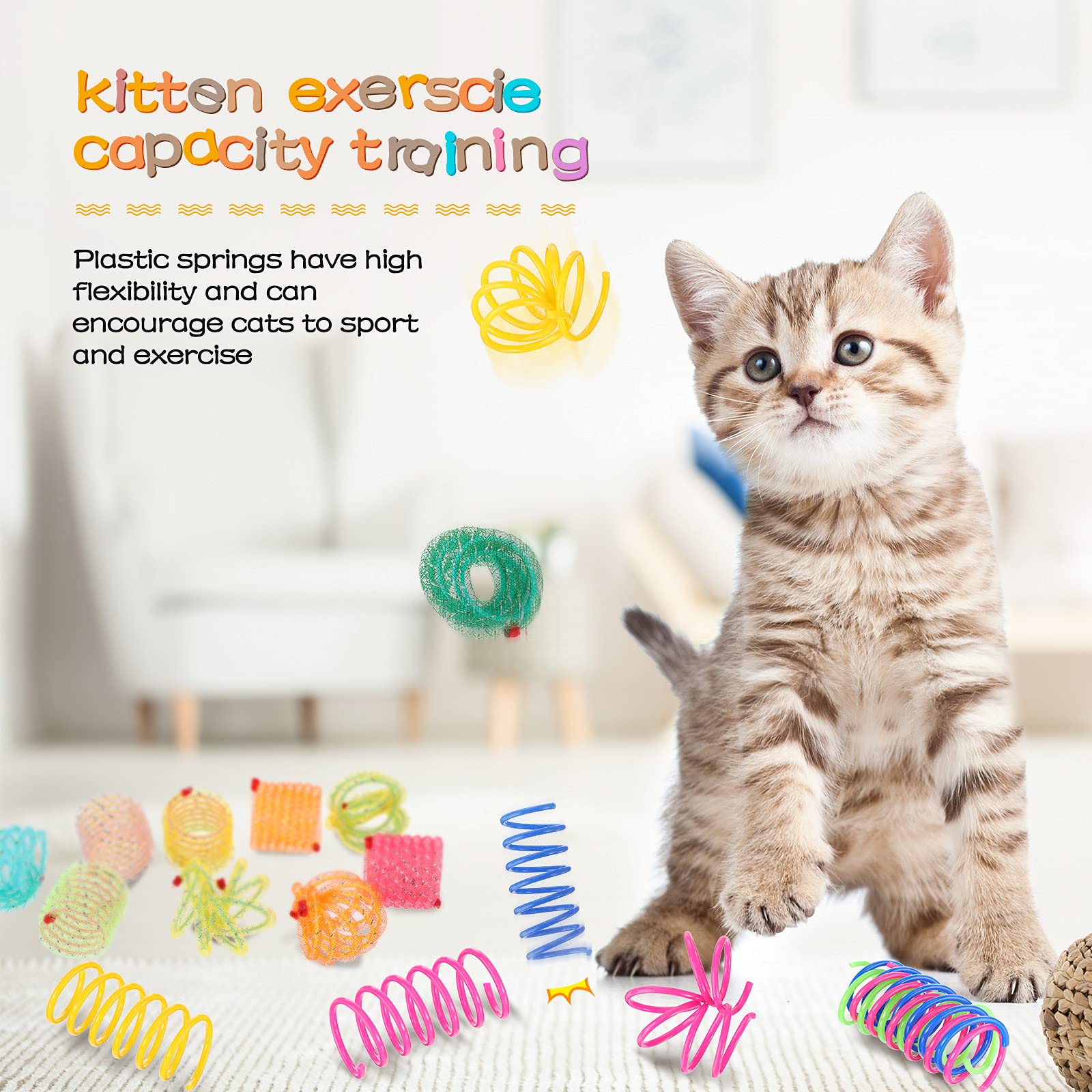 Sumind piezas de juguete felino, tamaño cómodo para manipular.