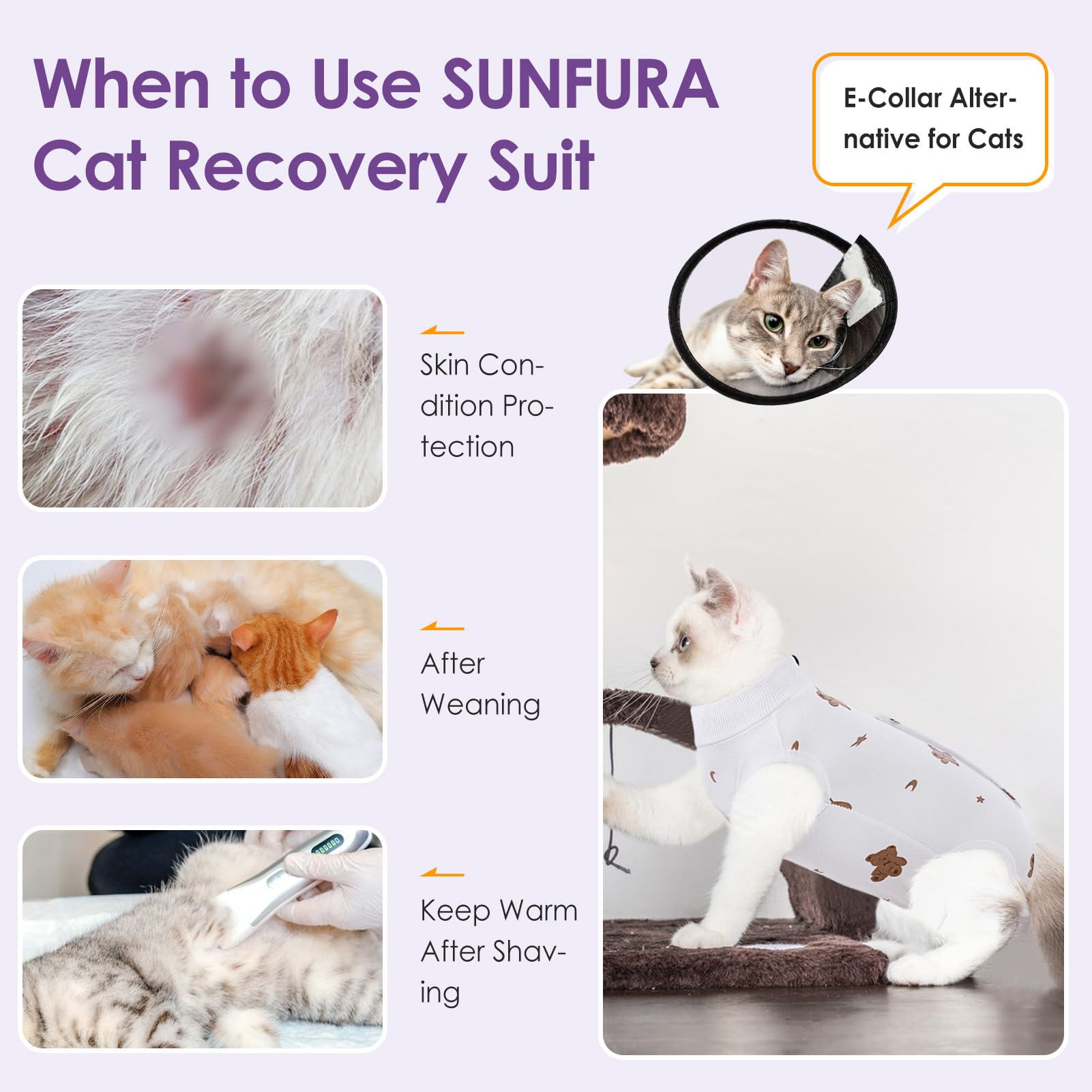 SUNFURA alternativa cono collar: útil como opción para evitar lamido.