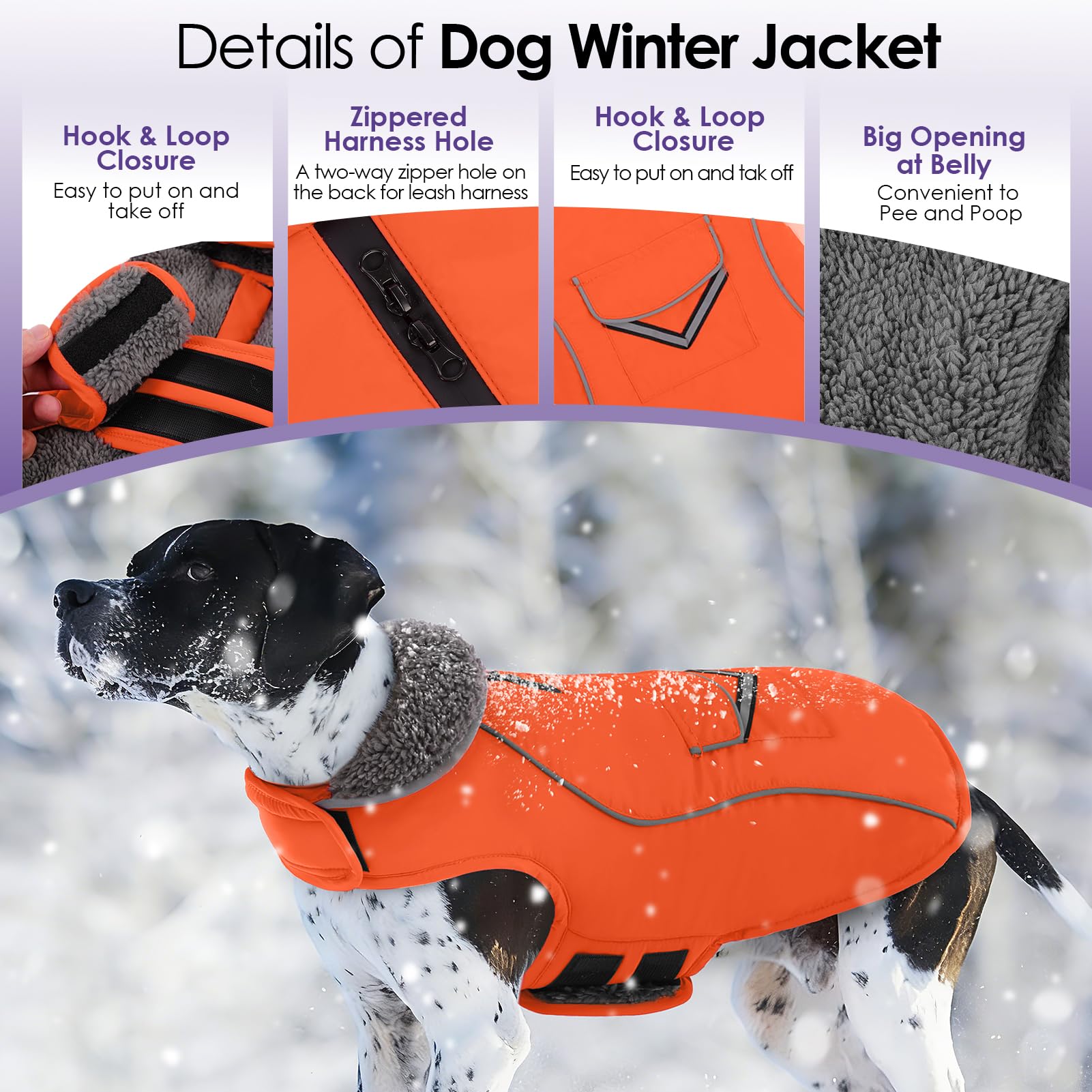SUNFURA capa para perro cuello de pelo cálido para el invierno