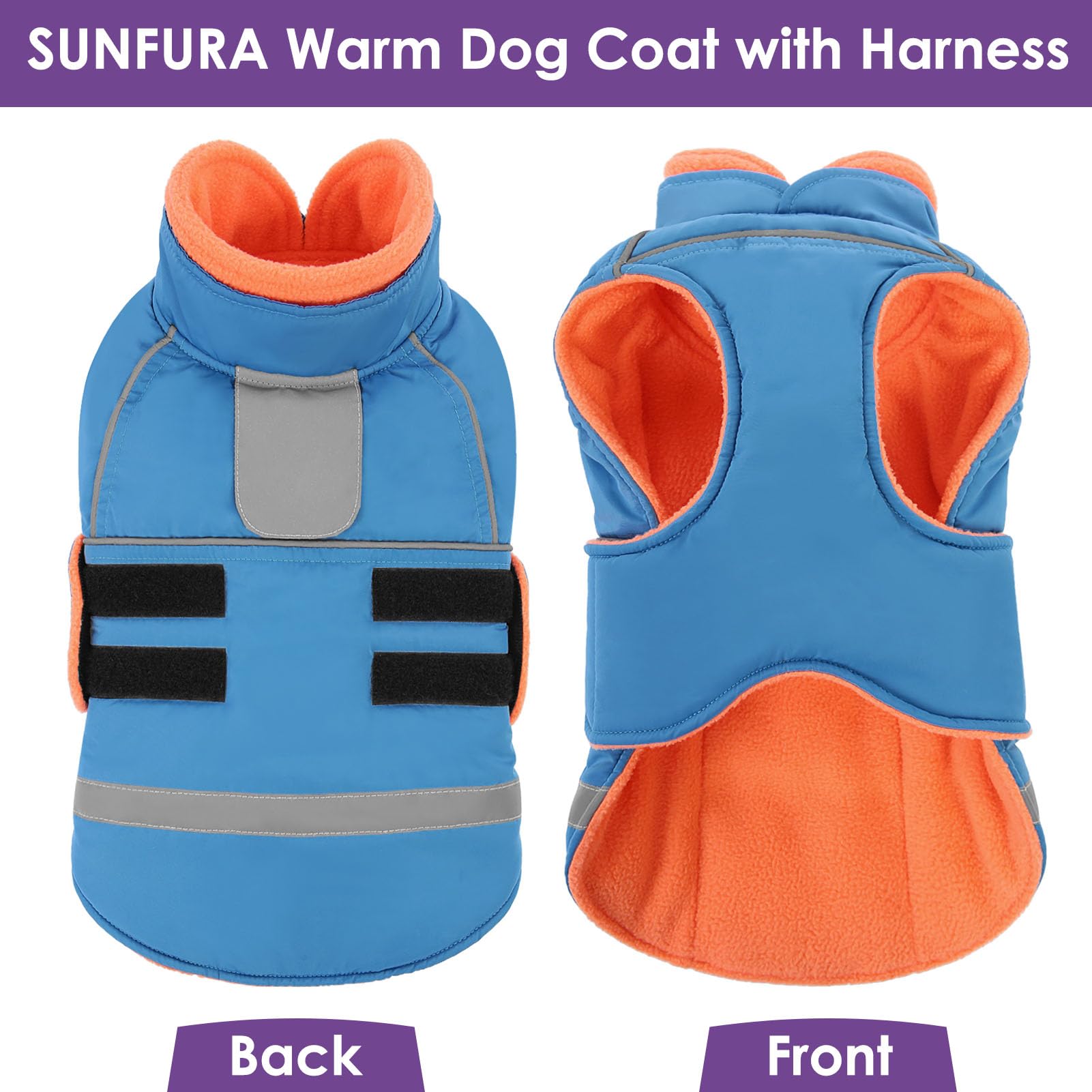 SUNFURA dorso de la capa para perro invierno, mayor visibilidad y cobertura.