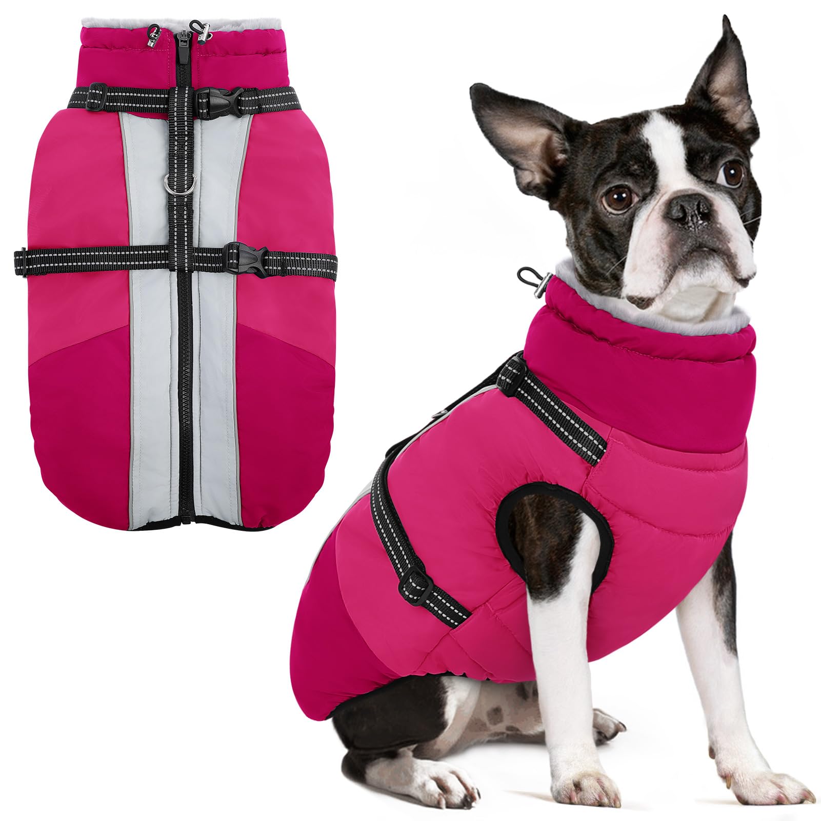SUNFURA cazadora para perro con arnés integrado, ideal para paseos seguros.