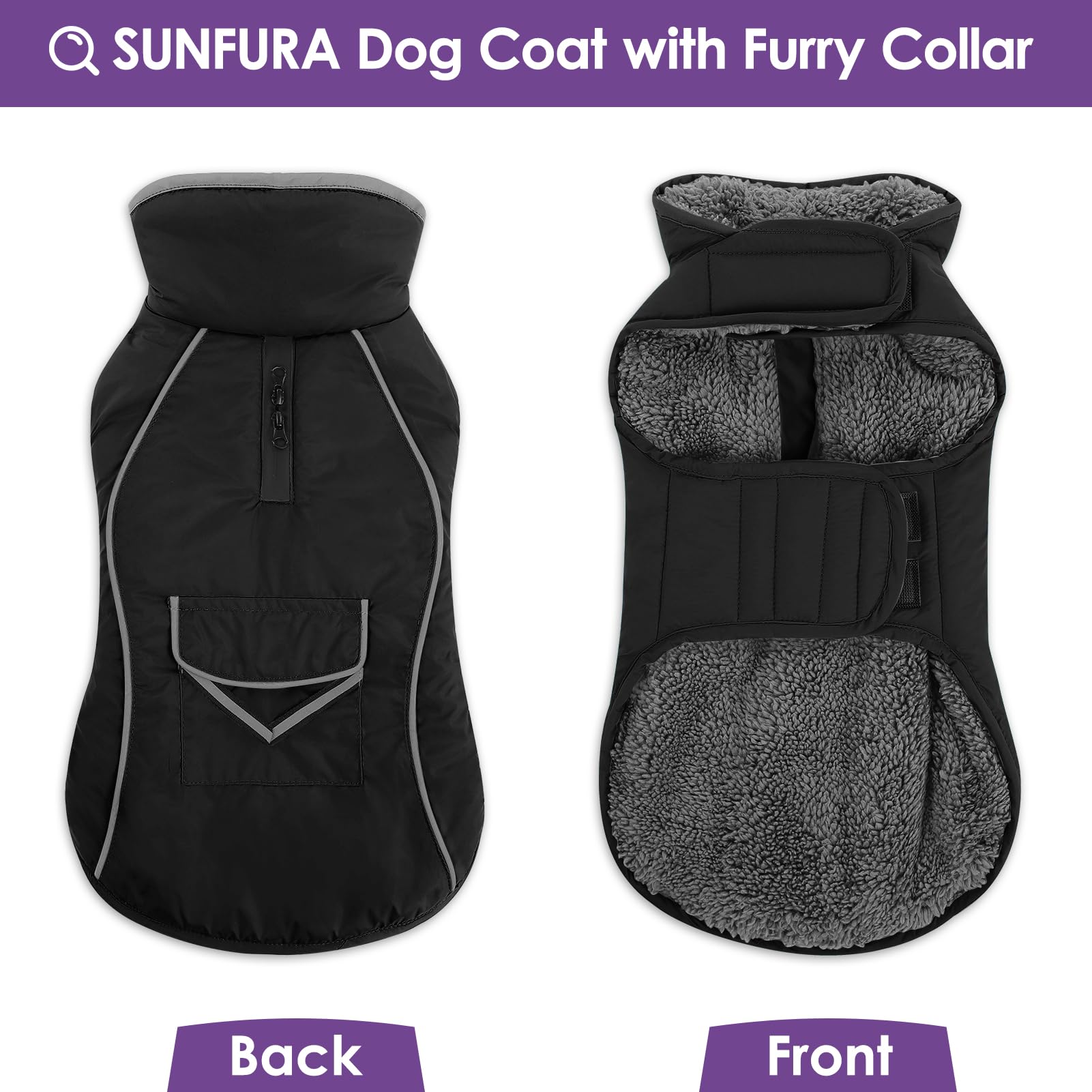 SUNFURA chaqueta de invierno con cierre de velcro facilita colocar y ajustar.