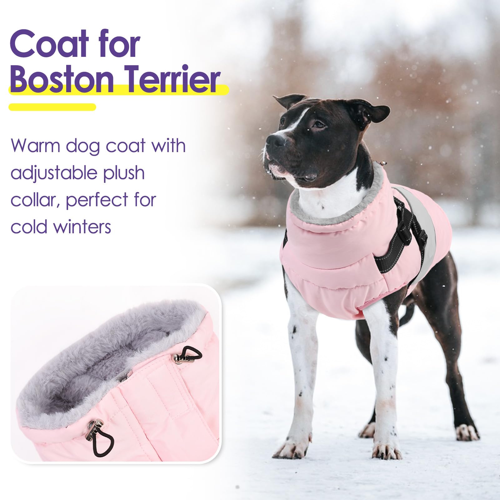 SUNFURA chaqueta de invierno con forro felpa rosa, calor suave durante caminatas