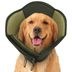 SUNFURA collar cono para perro XL en verde ejército, evita lamer heridas.