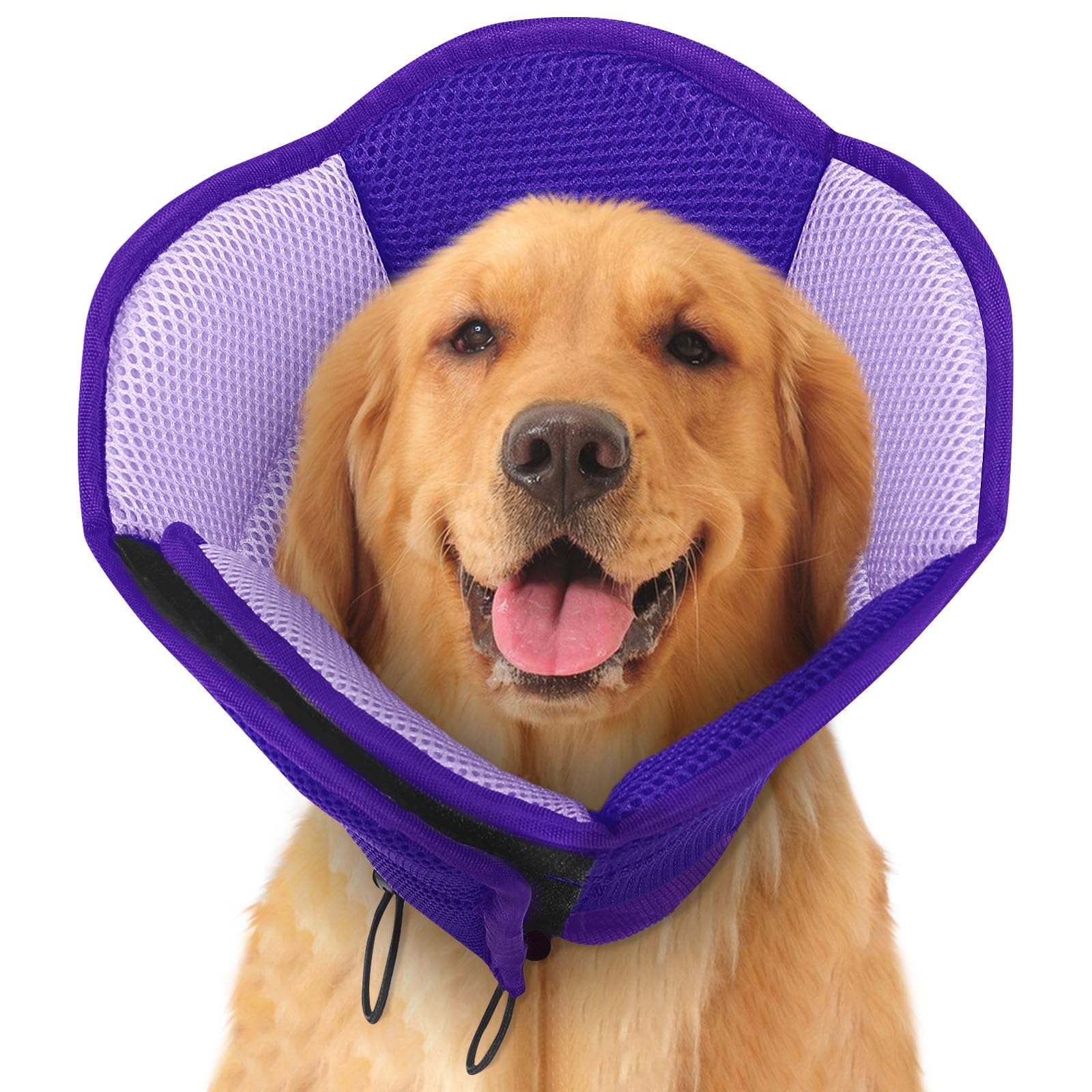 SUNFURA cono suave para perros en púrpura, cómodo y transpirable para la recuperación.