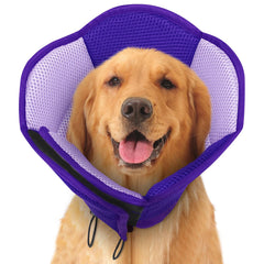 SUNFURA cono suave para perros en púrpura, cómodo y transpirable para la recuperación.