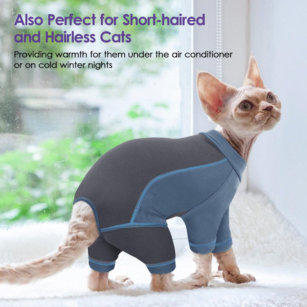 SUNFURA ropa azul suave para gatos, adecuada para pelajes largos.