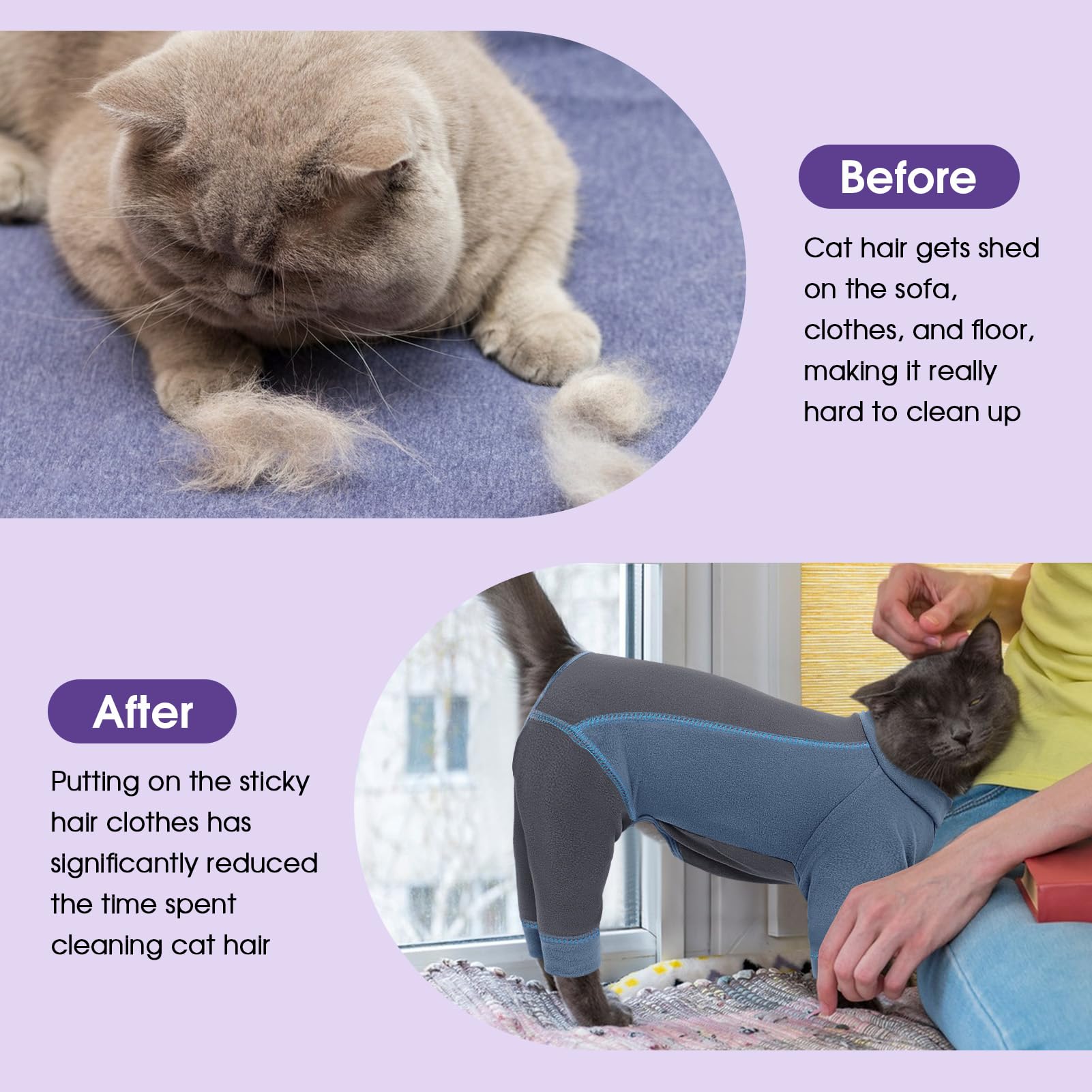 SUNFURA suéter de gato con mangas, fácil de vestir.