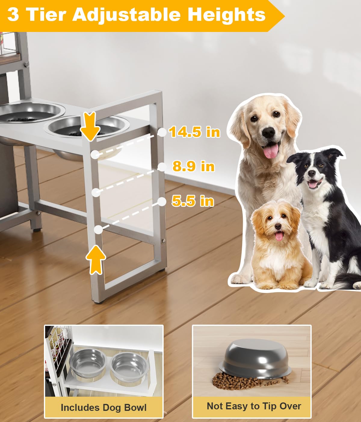 Sungaryard ajuste de alturas, se adapta a distintos tamaños de mascotas.