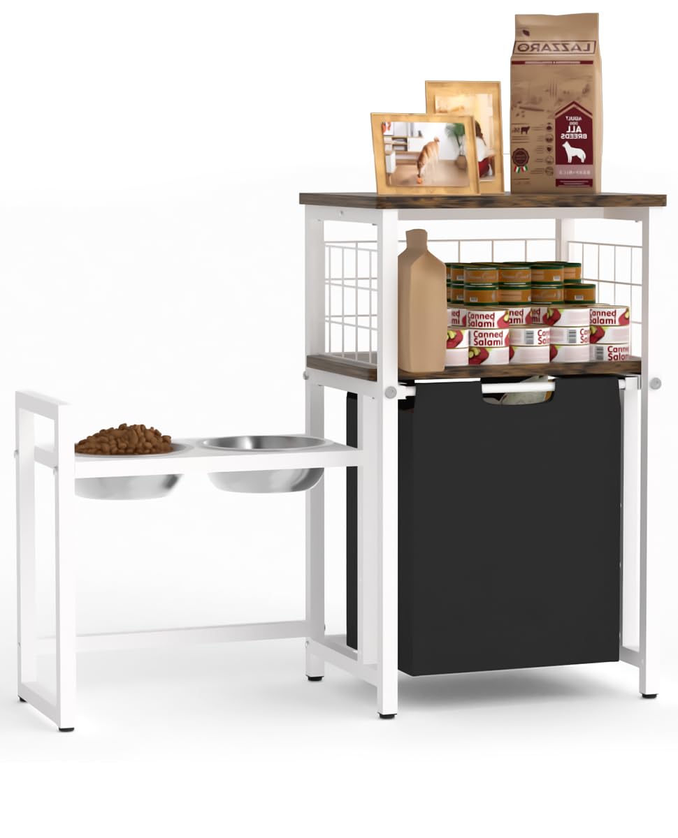 Sungaryard estante elevado para perros con tazones, facilita alimentación cómoda y orden en casa.