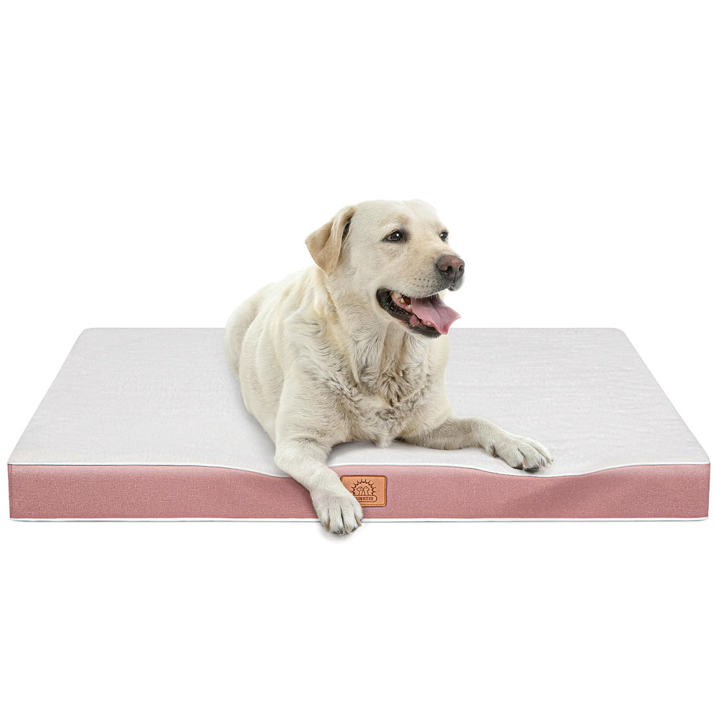 Sunheir cama ortopédica XXL, superficie peluche cálida para dormir cómodo.