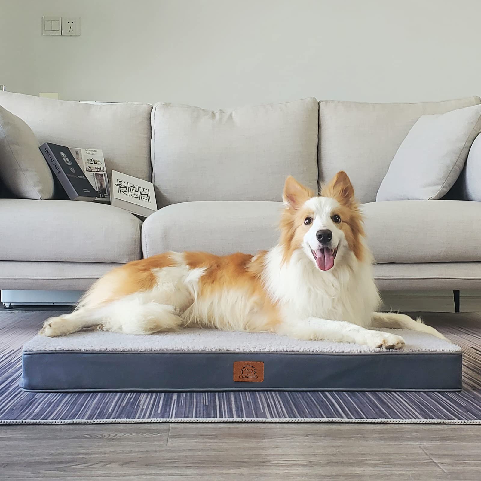Sunheir cama extragrande con funda impermeable, mantiene seco el interior.
