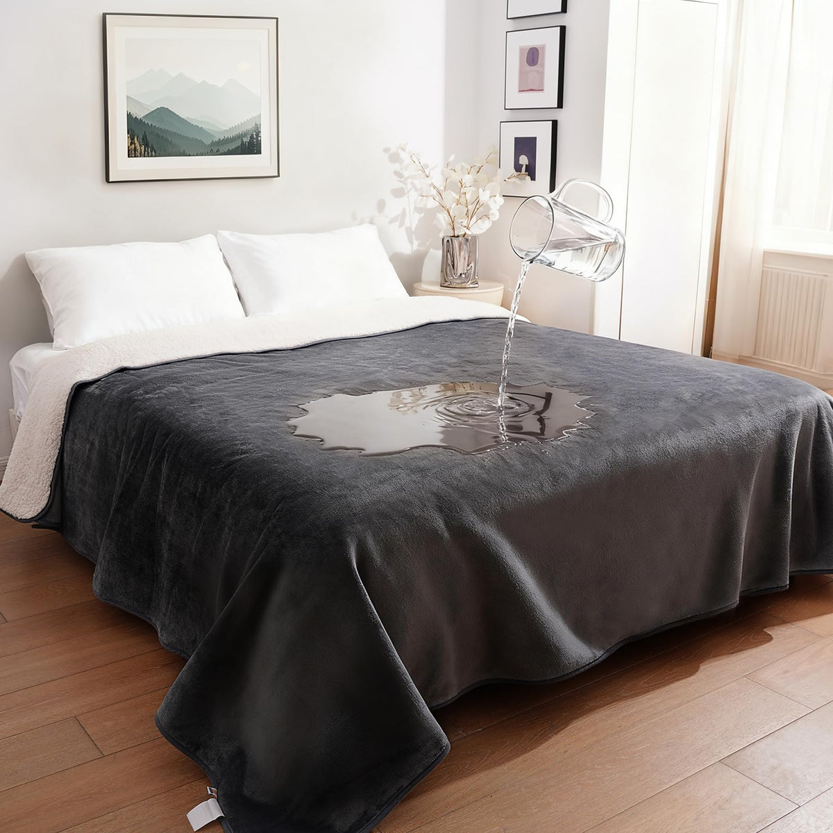 Sunheir cobija impermeable frente visible protege líquidos en muebles
